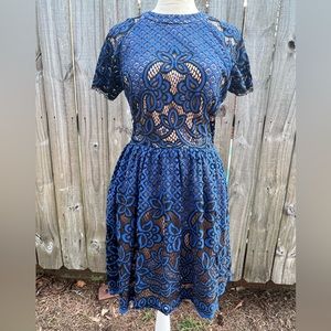 City Triangles Blue Lace Dress